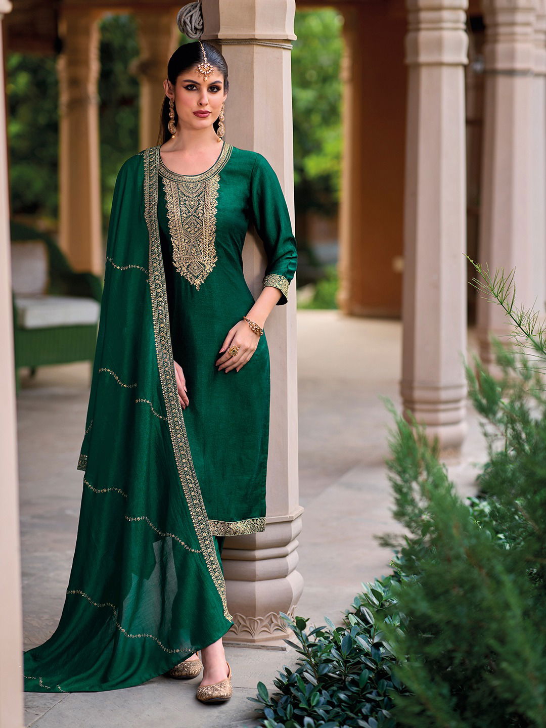 Indo Era 2368 Silk Straight Cut Kurta With Bottom Dupatta Catalog